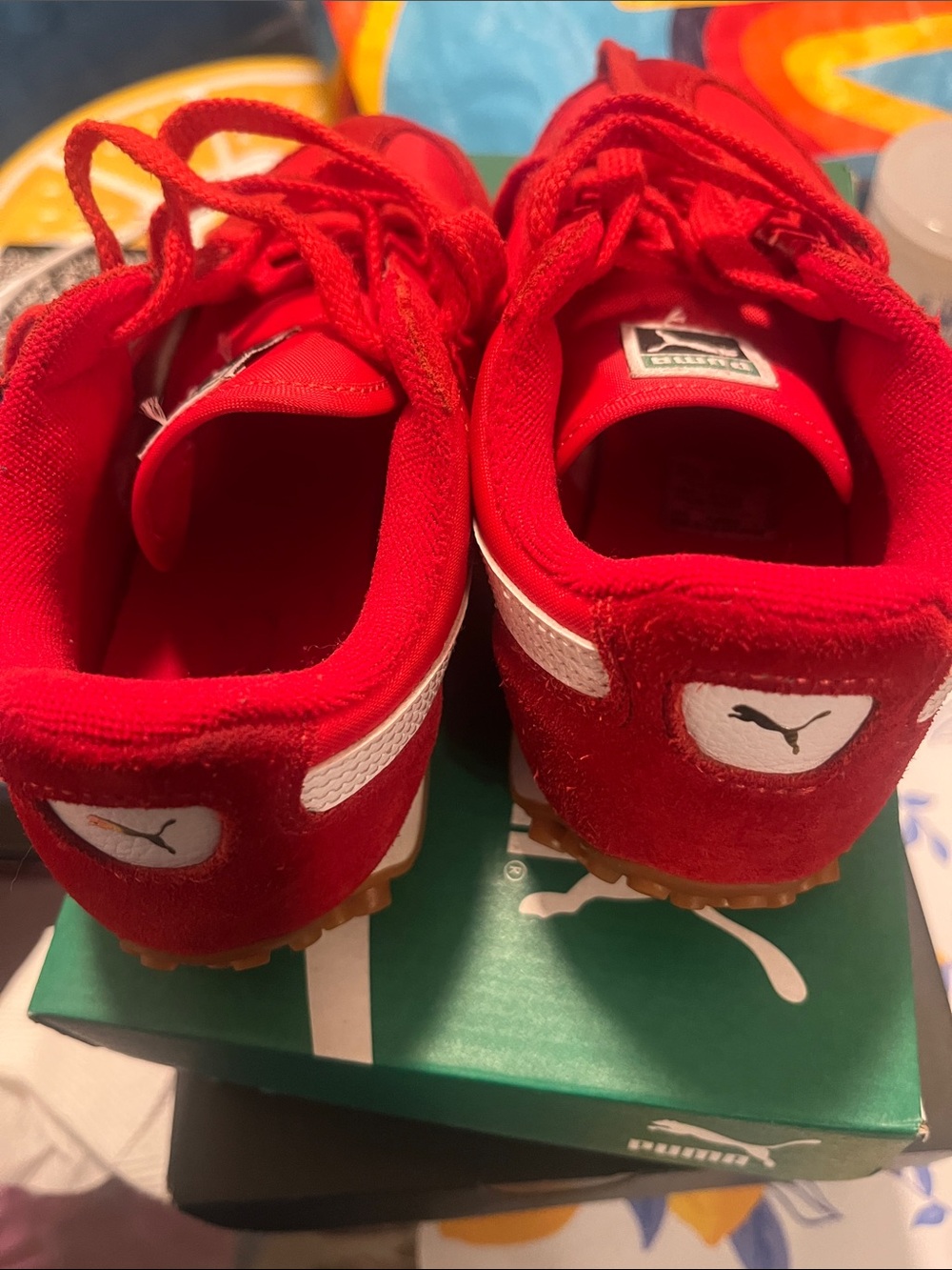 Puma Kids Red Low-Top Lace-Up Sneakers - Picture 2 of 5